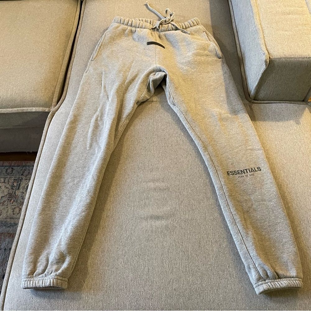 Essentials fear of god heather grey sweatpants size xs